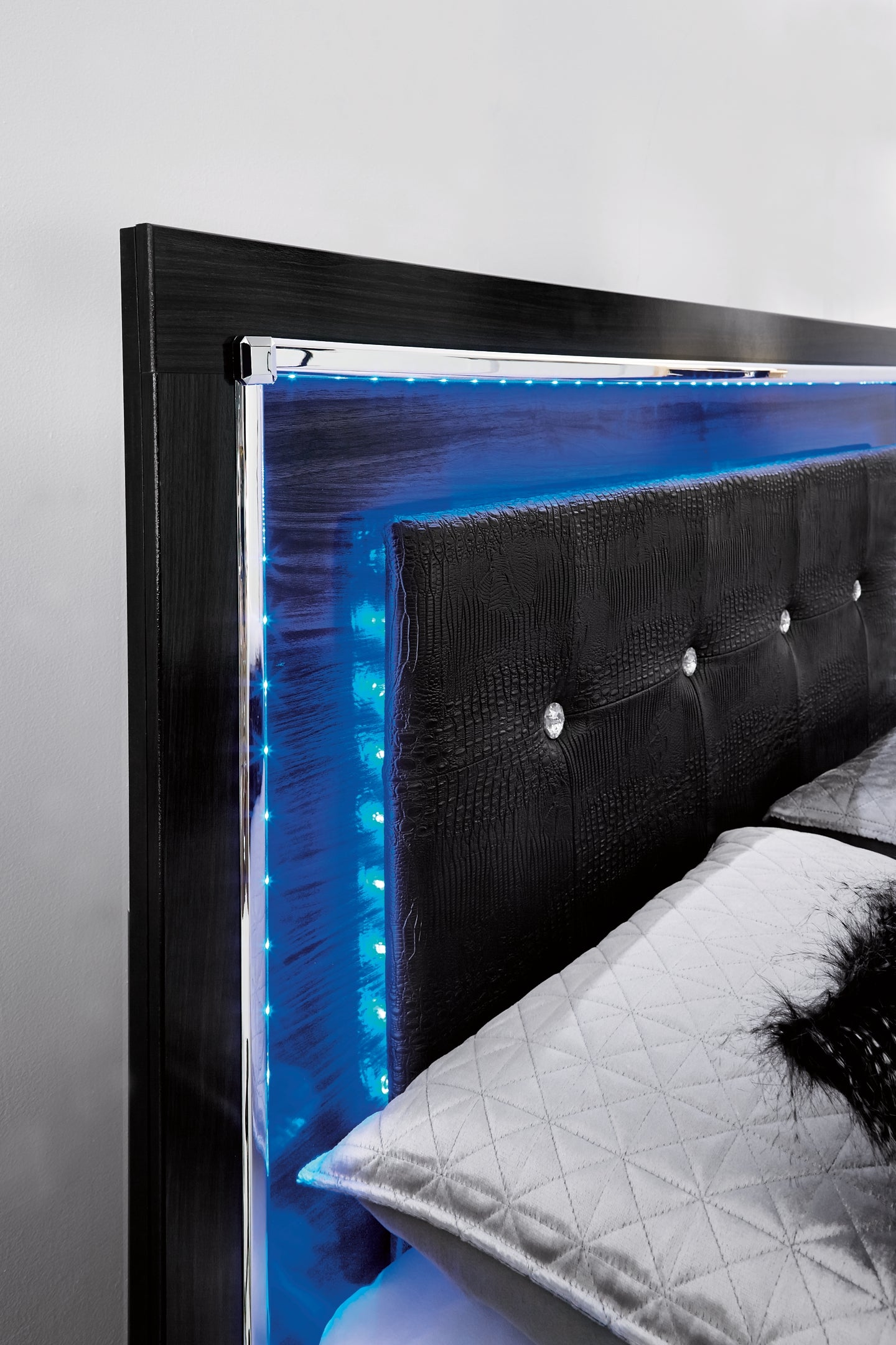 Kaydell King Panel Bed with Storage with Mirrored Dresser and Chest Milwaukee Furniture of Chicago - Furniture Store in Chicago Serving Humbolt Park, Roscoe Village, Avondale, & Homan Square