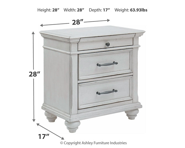 Kanwyn King Panel Bed with Storage with Mirrored Dresser, Chest and 2 Nightstands Milwaukee Furniture of Chicago - Furniture Store in Chicago Serving Humbolt Park, Roscoe Village, Avondale, & Homan Square