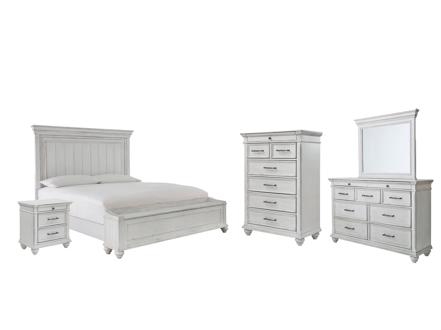 Kanwyn Queen Panel Bed with Storage with Mirrored Dresser, Chest and Nightstand Milwaukee Furniture of Chicago - Furniture Store in Chicago Serving Humbolt Park, Roscoe Village, Avondale, & Homan Square