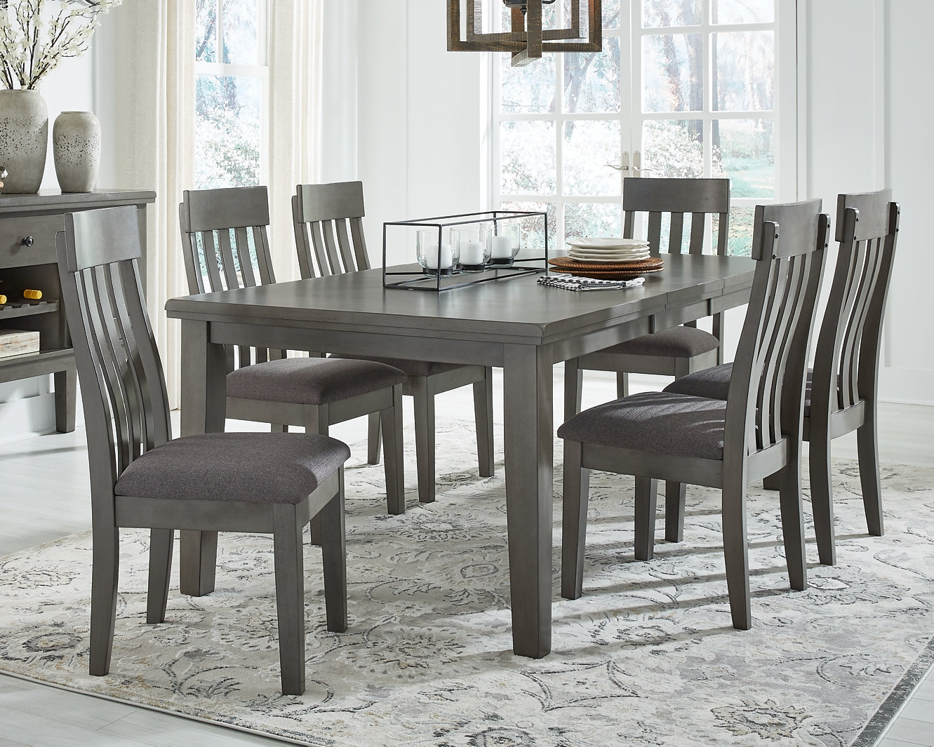 Hallanden Dining Table and 6 Chairs Milwaukee Furniture of Chicago - Furniture Store in Chicago Serving Humbolt Park, Roscoe Village, Avondale, & Homan Square