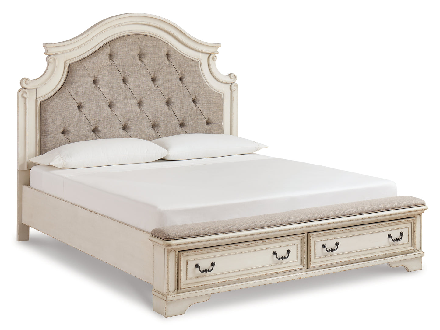 Realyn Queen Upholstered Bed with Mirrored Dresser and Chest Milwaukee Furniture of Chicago - Furniture Store in Chicago Serving Humbolt Park, Roscoe Village, Avondale, & Homan Square