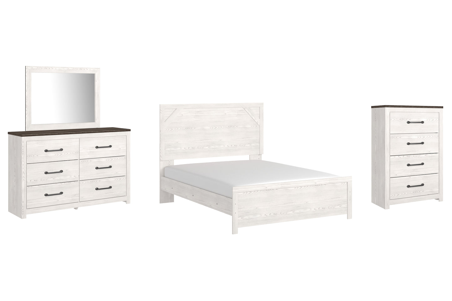 Gerridan Queen Panel Bed with Mirrored Dresser and Chest Milwaukee Furniture of Chicago - Furniture Store in Chicago Serving Humbolt Park, Roscoe Village, Avondale, & Homan Square