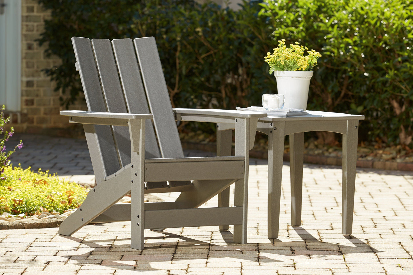 Visola Outdoor Adirondack Chair and End Table Milwaukee Furniture of Chicago - Furniture Store in Chicago Serving Humbolt Park, Roscoe Village, Avondale, & Homan Square