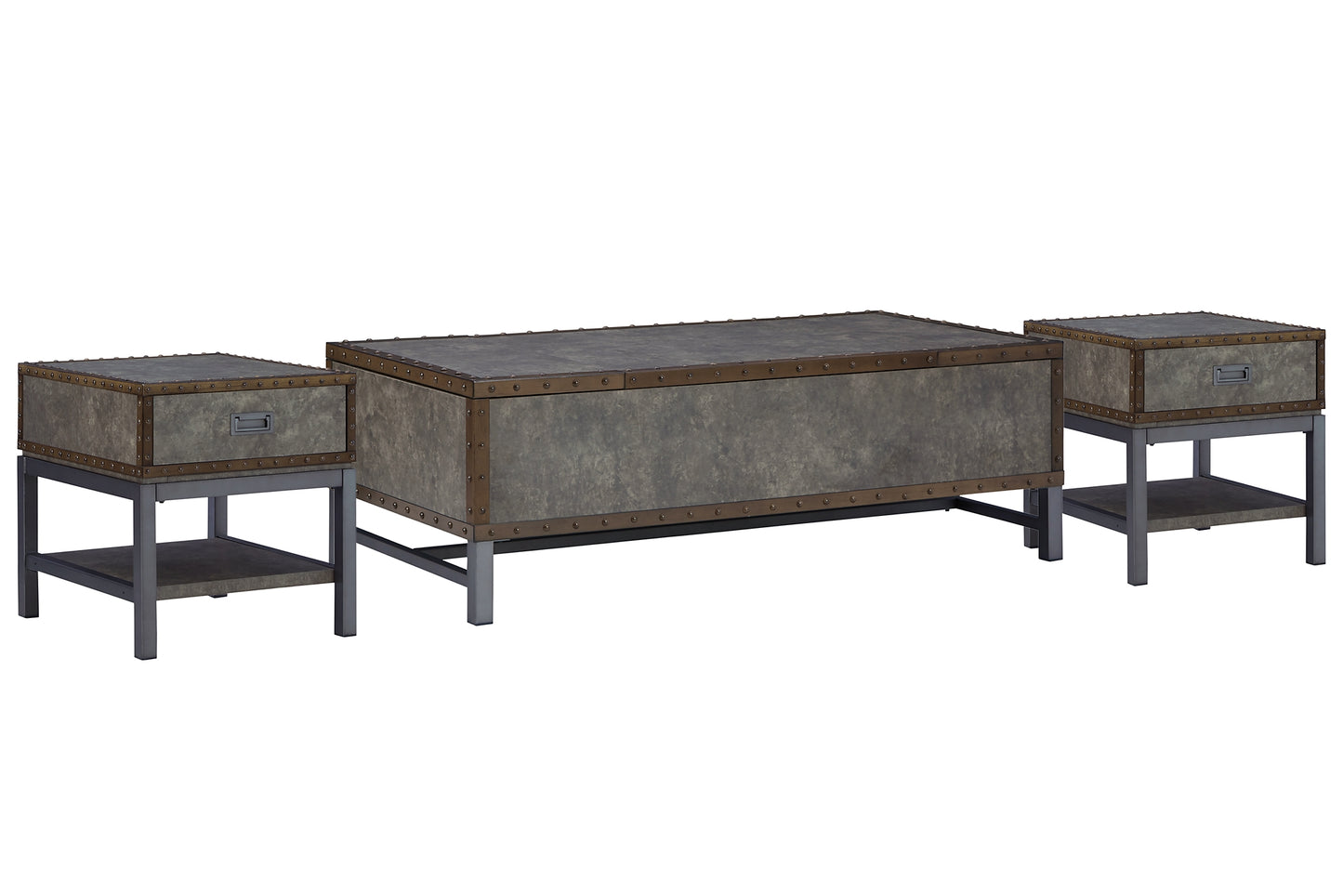 Derrylin Coffee Table with 2 End Tables Milwaukee Furniture of Chicago - Furniture Store in Chicago Serving Humbolt Park, Roscoe Village, Avondale, & Homan Square