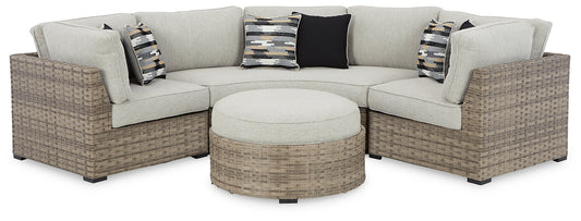 Calworth 5-Piece Outdoor Sectional with Ottoman Milwaukee Furniture of Chicago - Furniture Store in Chicago Serving Humbolt Park, Roscoe Village, Avondale, & Homan Square