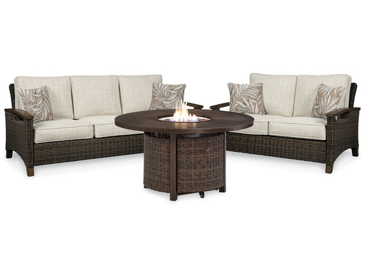 Paradise Trail Outdoor Sofa and Loveseat with Fire Pit Table Milwaukee Furniture of Chicago - Furniture Store in Chicago Serving Humbolt Park, Roscoe Village, Avondale, & Homan Square