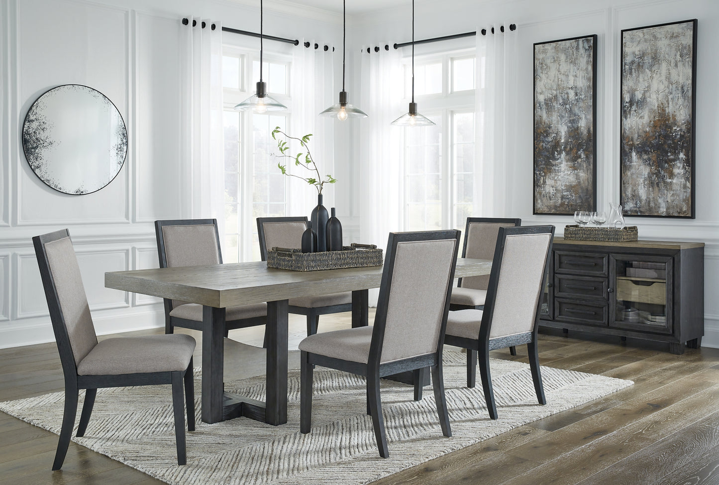 Foyland Dining Table and 6 Chairs Milwaukee Furniture of Chicago - Furniture Store in Chicago Serving Humbolt Park, Roscoe Village, Avondale, & Homan Square