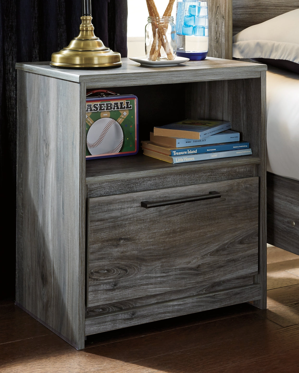 Baystorm One Drawer Night Stand Milwaukee Furniture of Chicago - Furniture Store in Chicago Serving Humbolt Park, Roscoe Village, Avondale, & Homan Square