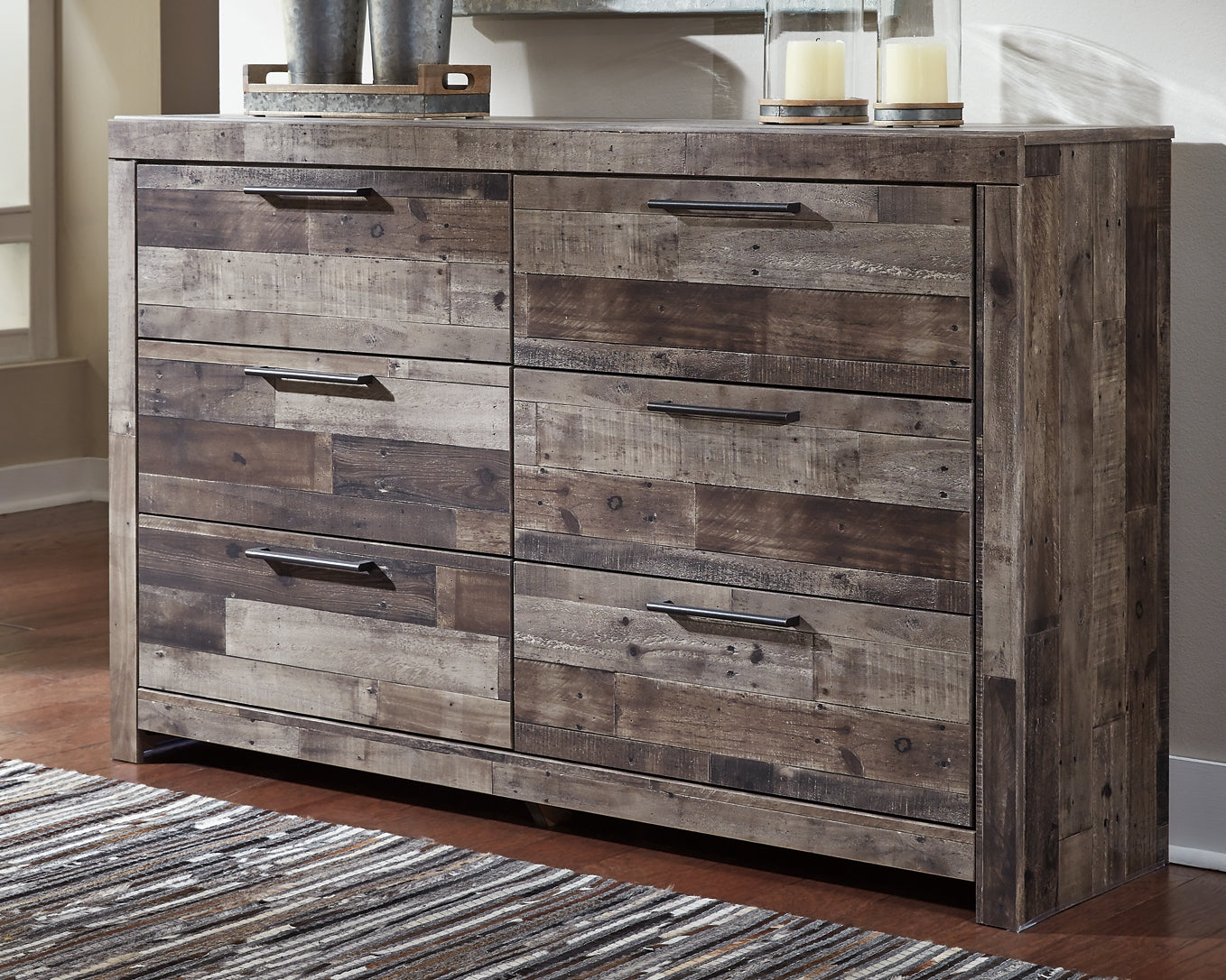 Derekson Six Drawer Dresser Milwaukee Furniture of Chicago - Furniture Store in Chicago Serving Humbolt Park, Roscoe Village, Avondale, & Homan Square