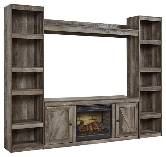 Wynnlow 4-Piece Entertainment Center with Electric Fireplace Milwaukee Furniture of Chicago - Furniture Store in Chicago Serving Humbolt Park, Roscoe Village, Avondale, & Homan Square