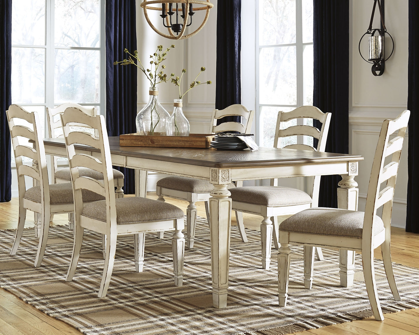Realyn Dining Table and 6 Chairs Milwaukee Furniture of Chicago - Furniture Store in Chicago Serving Humbolt Park, Roscoe Village, Avondale, & Homan Square