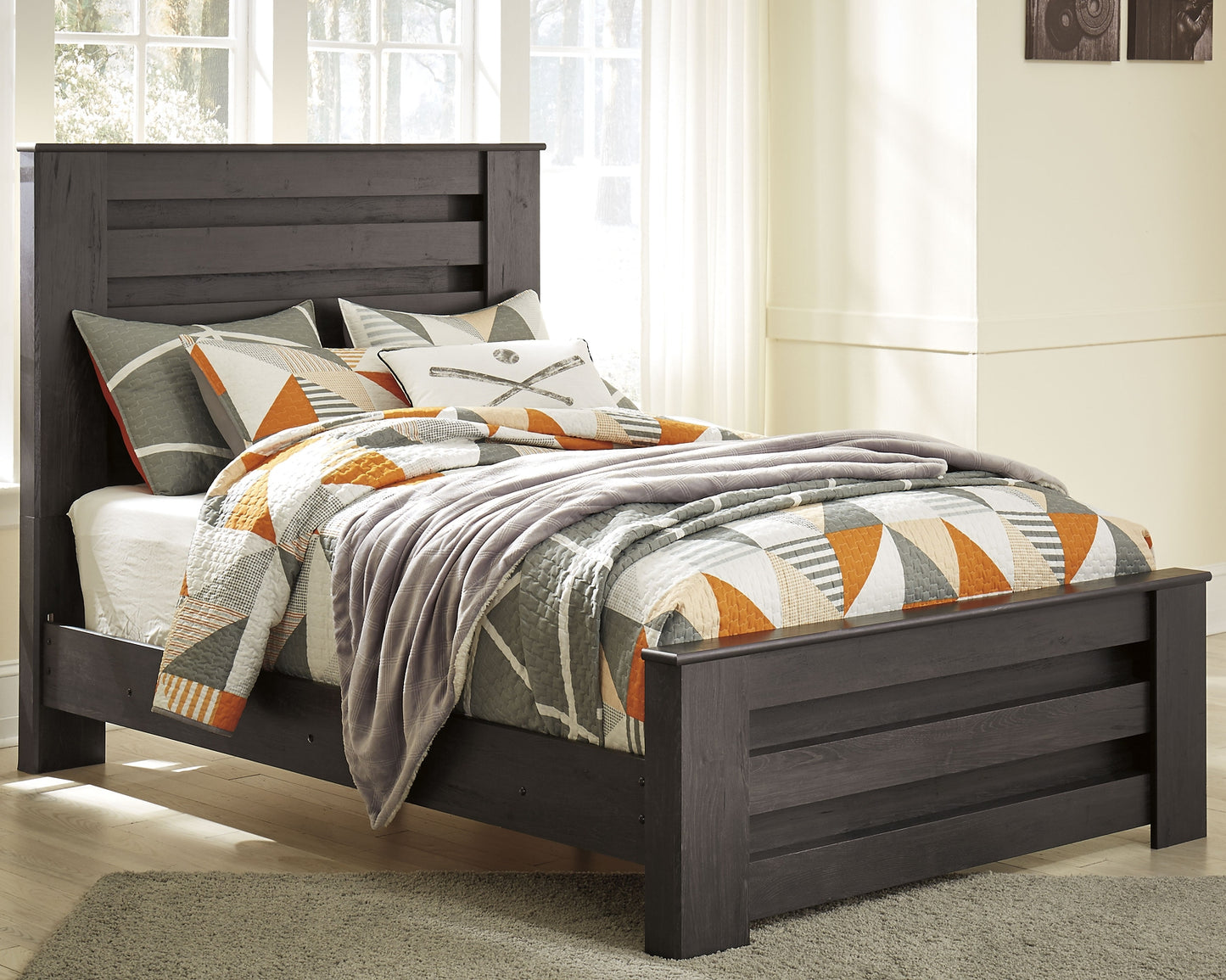 Brinxton Full Panel Bed with Nightstand Milwaukee Furniture of Chicago - Furniture Store in Chicago Serving Humbolt Park, Roscoe Village, Avondale, & Homan Square