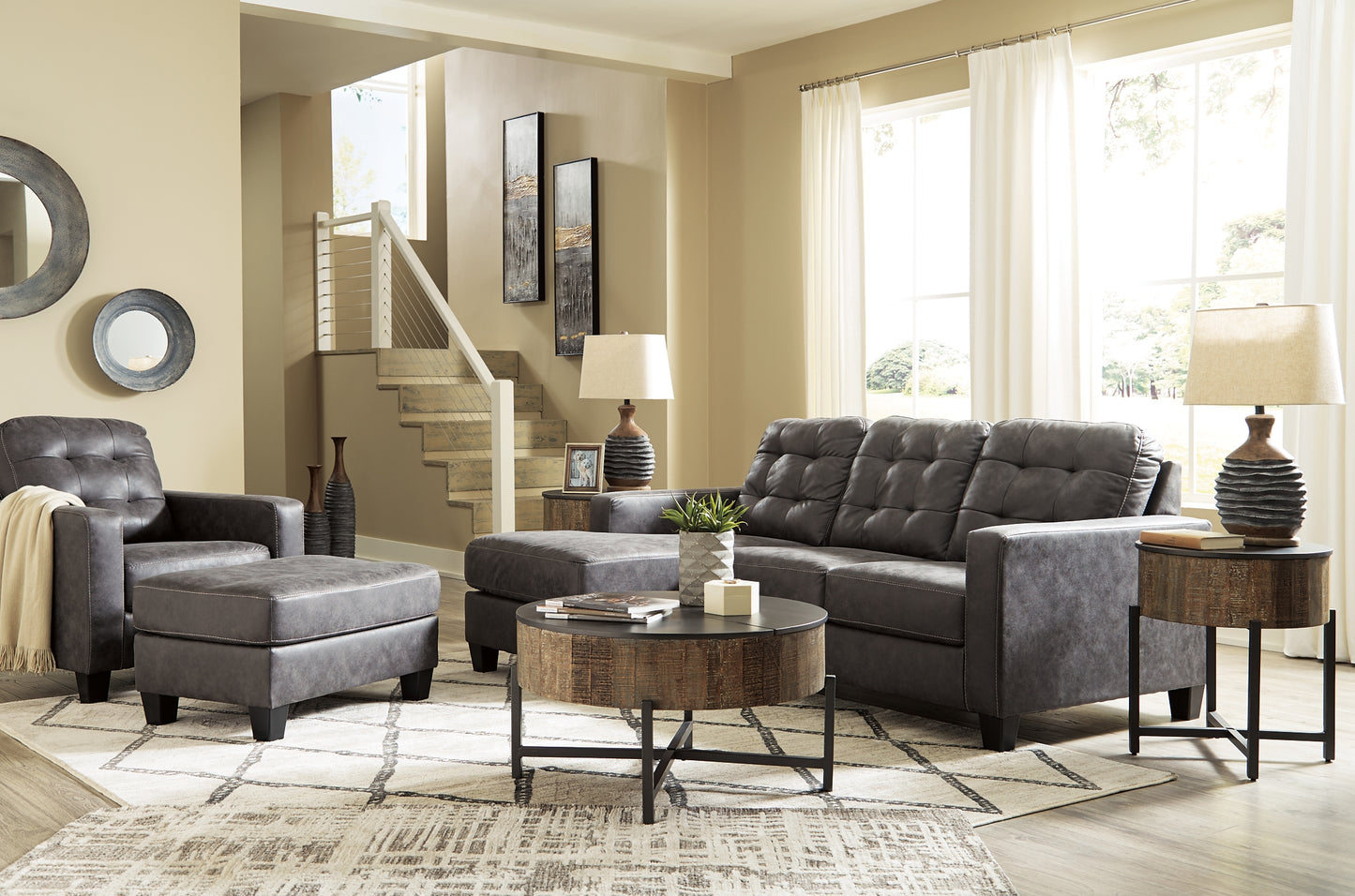 Venaldi Sofa Chaise, Chair, and Ottoman Milwaukee Furniture of Chicago - Furniture Store in Chicago Serving Humbolt Park, Roscoe Village, Avondale, & Homan Square