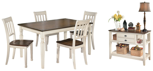 Whitesburg Dining Table and 4 Chairs with Storage Milwaukee Furniture of Chicago - Furniture Store in Chicago Serving Humbolt Park, Roscoe Village, Avondale, & Homan Square