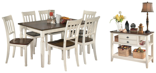 Whitesburg Dining Table and 6 Chairs with Storage Milwaukee Furniture of Chicago - Furniture Store in Chicago Serving Humbolt Park, Roscoe Village, Avondale, & Homan Square