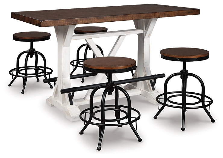 Valebeck Counter Height Dining Table and 4 Barstools Milwaukee Furniture of Chicago - Furniture Store in Chicago Serving Humbolt Park, Roscoe Village, Avondale, & Homan Square