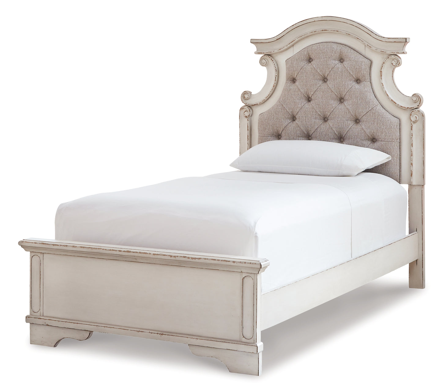 Realyn Twin Panel Bed with Mirrored Dresser, Chest and Nightstand Milwaukee Furniture of Chicago - Furniture Store in Chicago Serving Humbolt Park, Roscoe Village, Avondale, & Homan Square