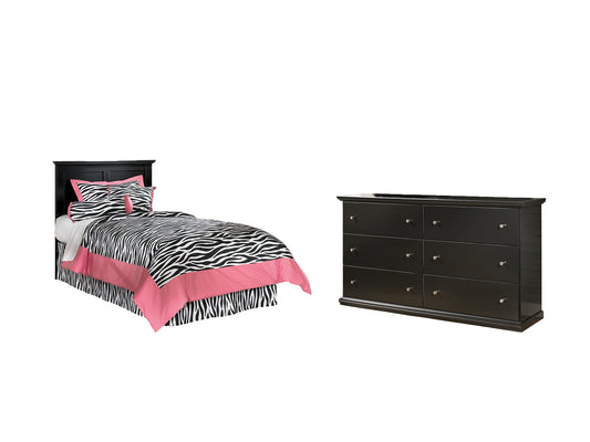Maribel Twin Panel Headboard with Dresser Milwaukee Furniture of Chicago - Furniture Store in Chicago Serving Humbolt Park, Roscoe Village, Avondale, & Homan Square