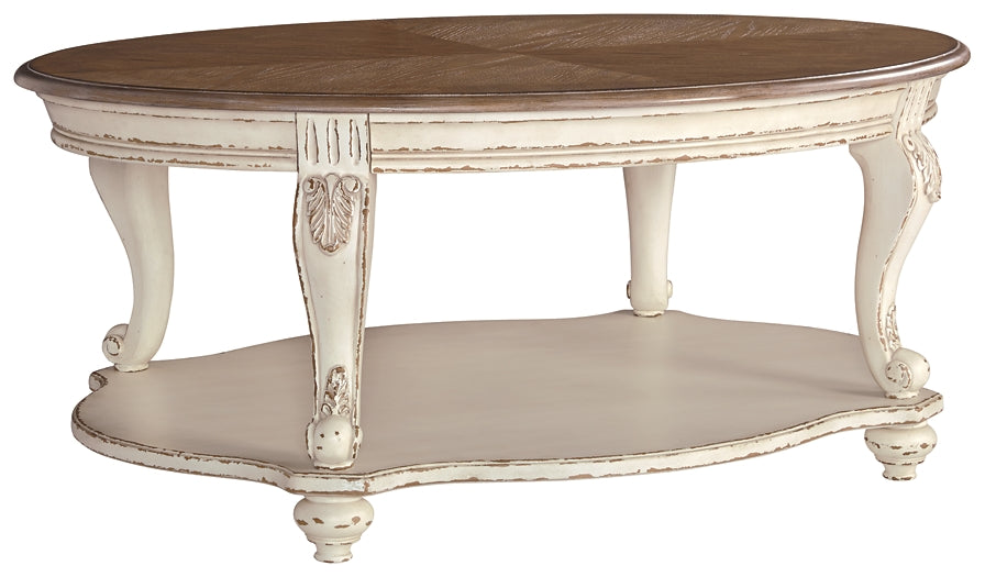 Realyn Coffee Table with 2 End Tables Milwaukee Furniture of Chicago - Furniture Store in Chicago Serving Humbolt Park, Roscoe Village, Avondale, & Homan Square