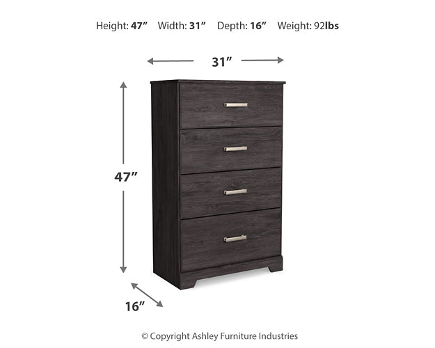 Belachime Four Drawer Chest Milwaukee Furniture of Chicago - Furniture Store in Chicago Serving Humbolt Park, Roscoe Village, Avondale, & Homan Square