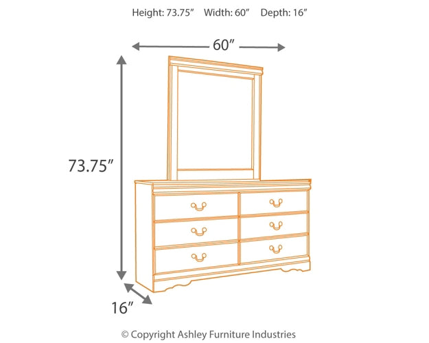 Huey Vineyard Full Sleigh Headboard with Mirrored Dresser Milwaukee Furniture of Chicago - Furniture Store in Chicago Serving Humbolt Park, Roscoe Village, Avondale, & Homan Square