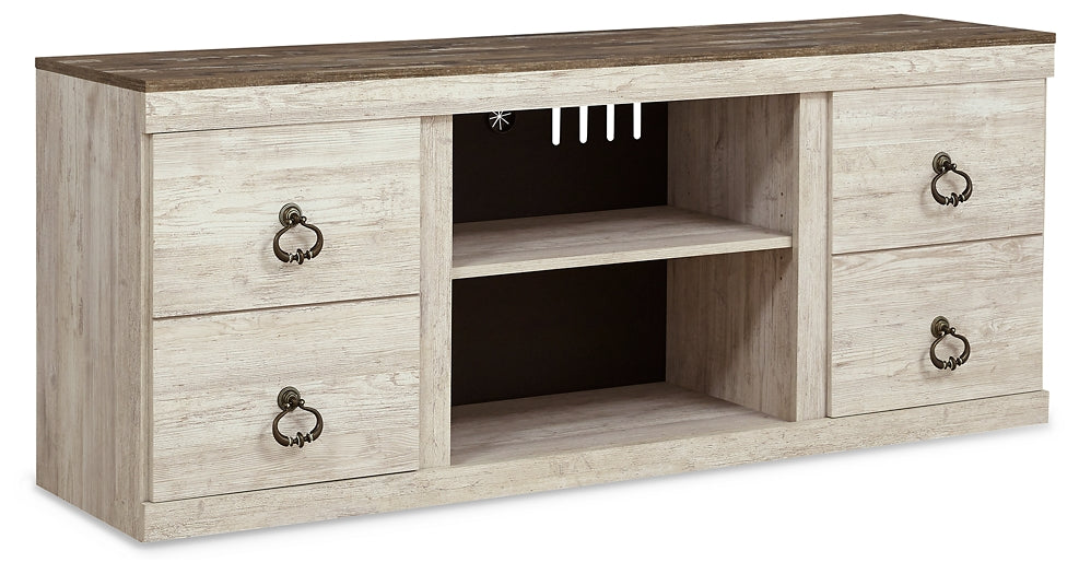 Willowton LG TV Stand w/Fireplace Option Milwaukee Furniture of Chicago - Furniture Store in Chicago Serving Humbolt Park, Roscoe Village, Avondale, & Homan Square