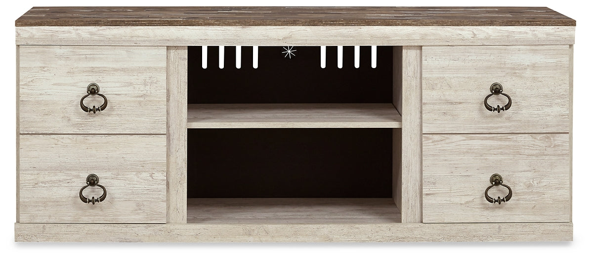 Willowton LG TV Stand w/Fireplace Option Milwaukee Furniture of Chicago - Furniture Store in Chicago Serving Humbolt Park, Roscoe Village, Avondale, & Homan Square
