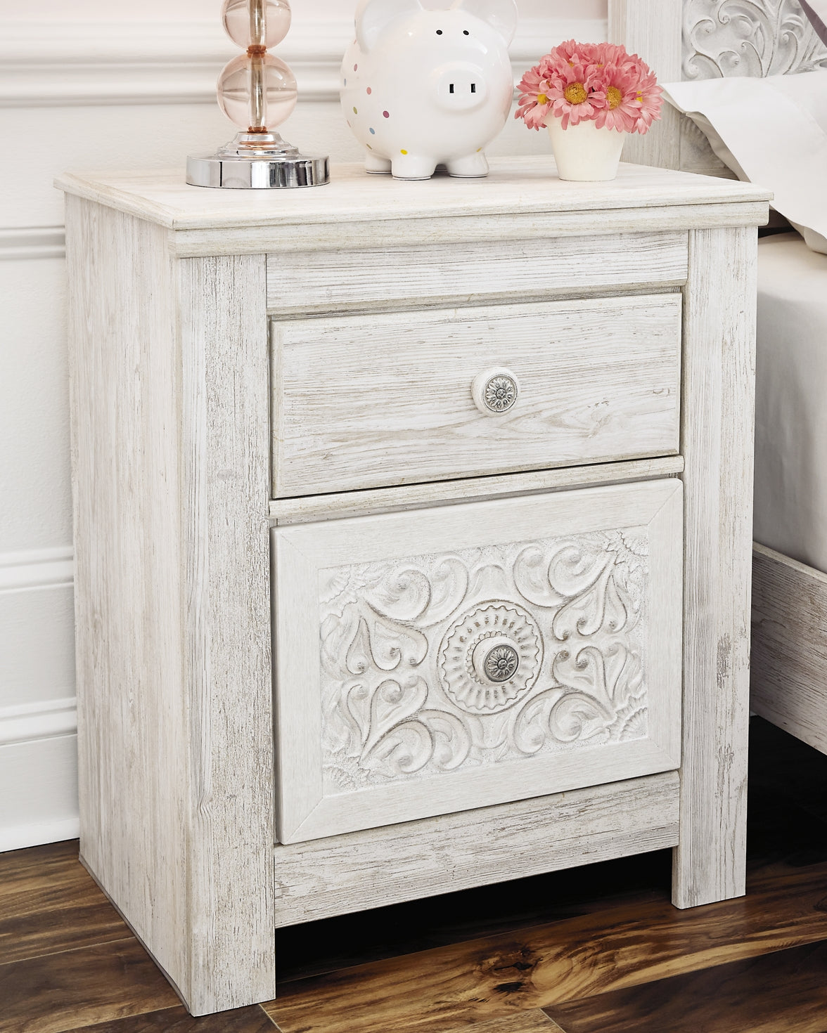 Paxberry King Panel Bed with Mirrored Dresser and 2 Nightstands Milwaukee Furniture of Chicago - Furniture Store in Chicago Serving Humbolt Park, Roscoe Village, Avondale, & Homan Square
