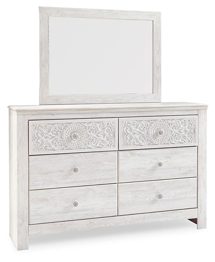Paxberry King Panel Bed with Mirrored Dresser and Chest Milwaukee Furniture of Chicago - Furniture Store in Chicago Serving Humbolt Park, Roscoe Village, Avondale, & Homan Square