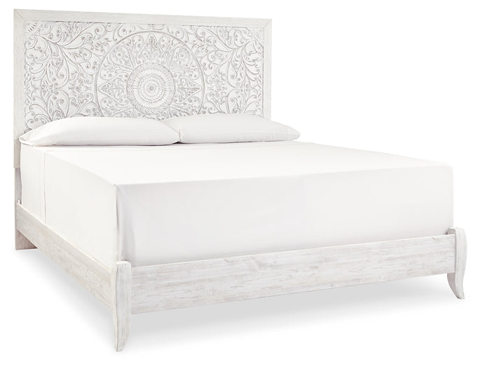 Paxberry King Panel Bed with Mirrored Dresser and Chest Milwaukee Furniture of Chicago - Furniture Store in Chicago Serving Humbolt Park, Roscoe Village, Avondale, & Homan Square