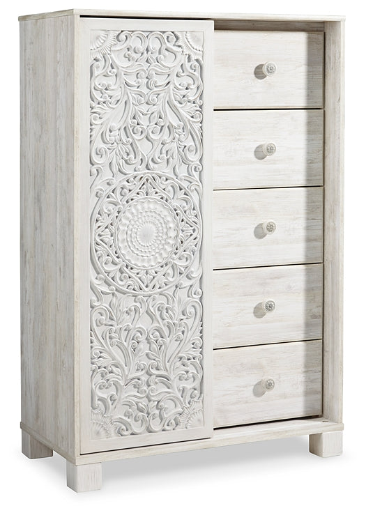 Paxberry King Panel Bed with Mirrored Dresser and Chest Milwaukee Furniture of Chicago - Furniture Store in Chicago Serving Humbolt Park, Roscoe Village, Avondale, & Homan Square