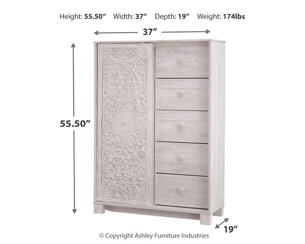 Paxberry King Panel Bed with Mirrored Dresser and Chest Milwaukee Furniture of Chicago - Furniture Store in Chicago Serving Humbolt Park, Roscoe Village, Avondale, & Homan Square