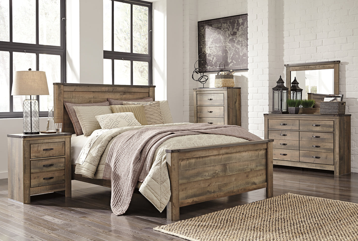 Trinell Two Drawer Night Stand Milwaukee Furniture of Chicago - Furniture Store in Chicago Serving Humbolt Park, Roscoe Village, Avondale, & Homan Square