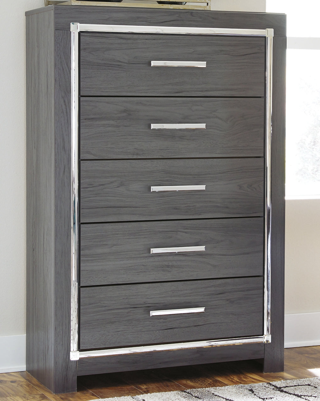 Lodanna Full Upholstered Panel Headboard with Mirrored Dresser and Chest Milwaukee Furniture of Chicago - Furniture Store in Chicago Serving Humbolt Park, Roscoe Village, Avondale, & Homan Square