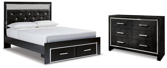 Kaydell Queen Upholstered Panel Storage Bed with Dresser Milwaukee Furniture of Chicago - Furniture Store in Chicago Serving Humbolt Park, Roscoe Village, Avondale, & Homan Square