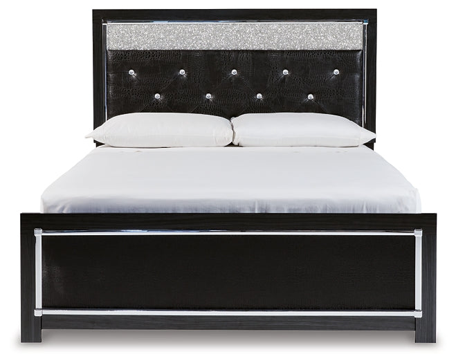 Kaydell Queen Upholstered Panel Bed with Mirrored Dresser, Chest and 2 Nightstands Milwaukee Furniture of Chicago - Furniture Store in Chicago Serving Humbolt Park, Roscoe Village, Avondale, & Homan Square