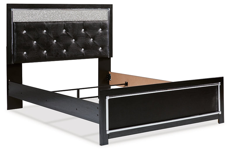 Kaydell Queen Upholstered Panel Bed with Mirrored Dresser Milwaukee Furniture of Chicago - Furniture Store in Chicago Serving Humbolt Park, Roscoe Village, Avondale, & Homan Square