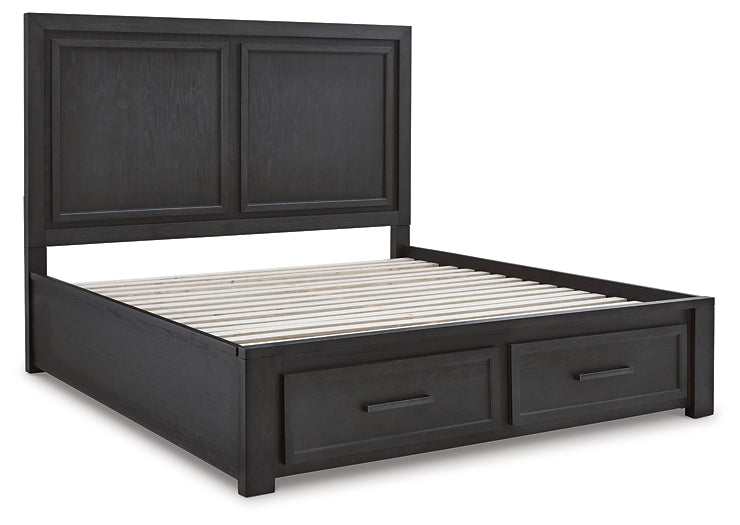 Foyland California King Panel Storage Bed with Mirrored Dresser Milwaukee Furniture of Chicago - Furniture Store in Chicago Serving Humbolt Park, Roscoe Village, Avondale, & Homan Square
