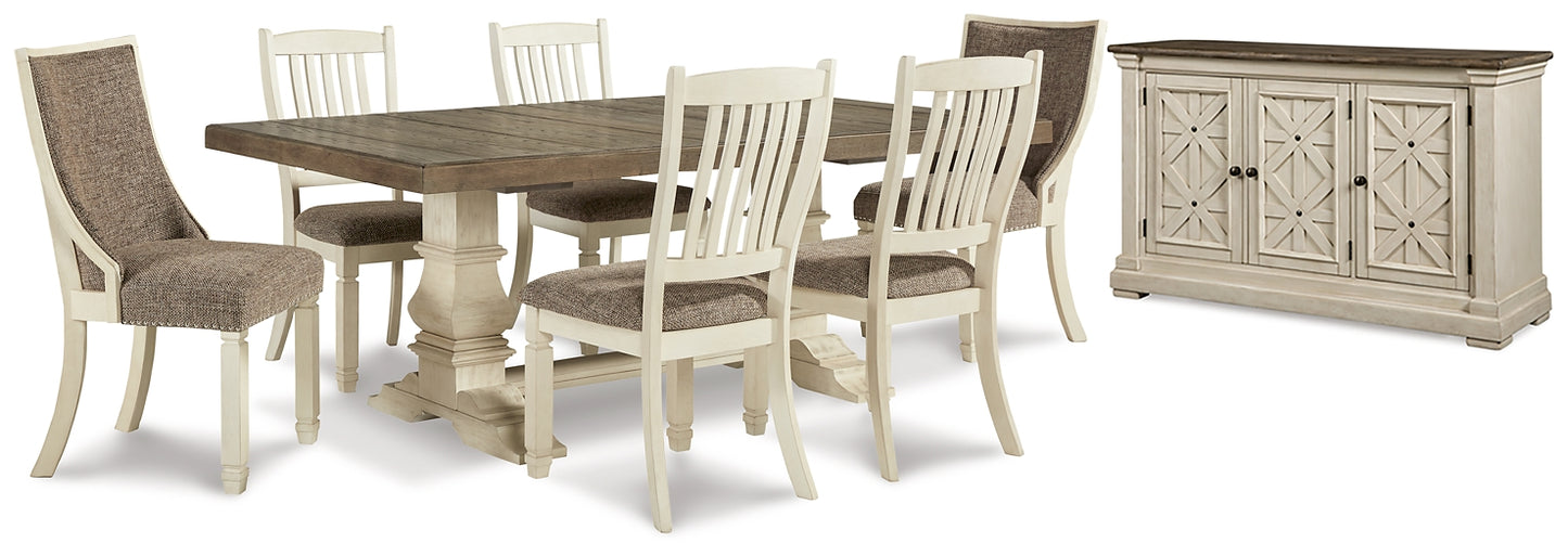 Bolanburg Dining Table and 6 Chairs with Storage Milwaukee Furniture of Chicago - Furniture Store in Chicago Serving Humbolt Park, Roscoe Village, Avondale, & Homan Square