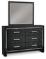 Kaydell King Upholstered Panel Headboard with Mirrored Dresser and 2 Nightstands Milwaukee Furniture of Chicago - Furniture Store in Chicago Serving Humbolt Park, Roscoe Village, Avondale, & Homan Square