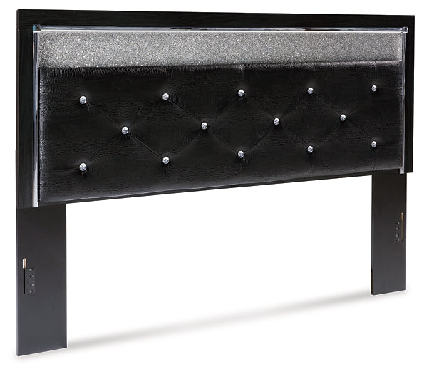 Kaydell King Upholstered Panel Headboard with Mirrored Dresser and 2 Nightstands Milwaukee Furniture of Chicago - Furniture Store in Chicago Serving Humbolt Park, Roscoe Village, Avondale, & Homan Square