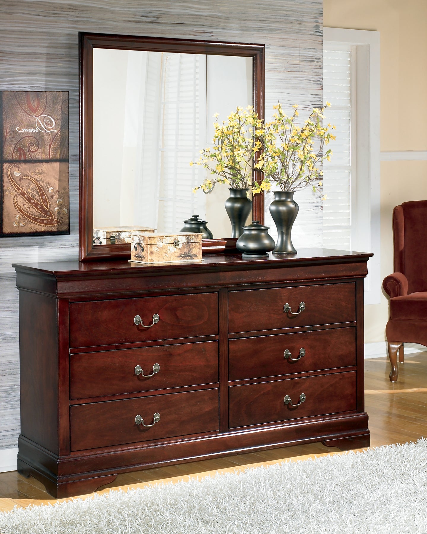 Alisdair Twin Sleigh Bed with Mirrored Dresser and 2 Nightstands Milwaukee Furniture of Chicago - Furniture Store in Chicago Serving Humbolt Park, Roscoe Village, Avondale, & Homan Square
