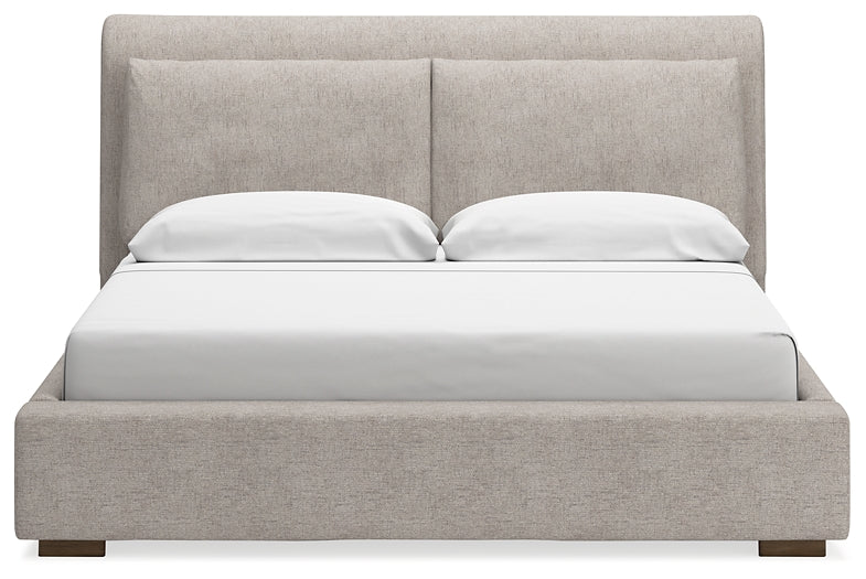 Cabalynn King Upholstered Bed with Mirrored Dresser, Chest and 2 Nightstands