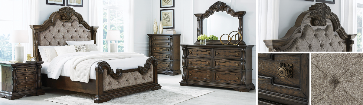 Luxury bedroom furniture set available at Milwaukee Furniture in Chicago, IL.
