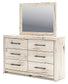 Full Panel Storage Bed with Mirrored Dresser