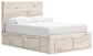 Full Panel Storage Bed with Mirrored Dresser