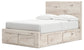 Full Panel Storage Bed with Mirrored Dresser