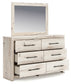 Full Panel Storage Bed with Mirrored Dresser
