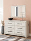 Full Panel Storage Bed with Mirrored Dresser