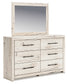 Full Panel Storage Bed with Mirrored Dresser